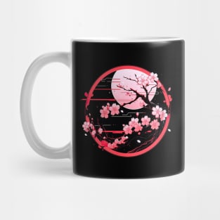 Retro Style Cherry Blossom Design v3.0 - Vintage Floral Art Mug